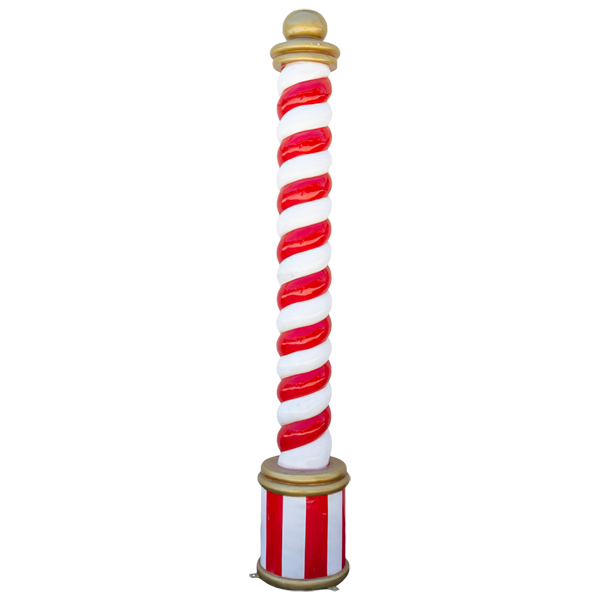 Candy Cane Pillar Resin Red & White
