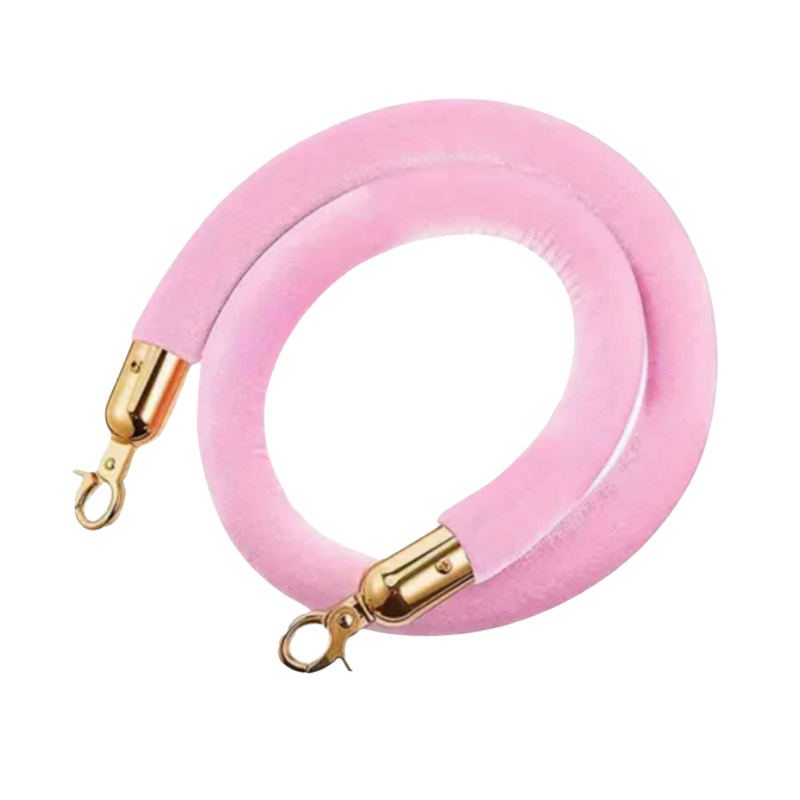 Bollard Rope Velvet Pink & Gold Ends