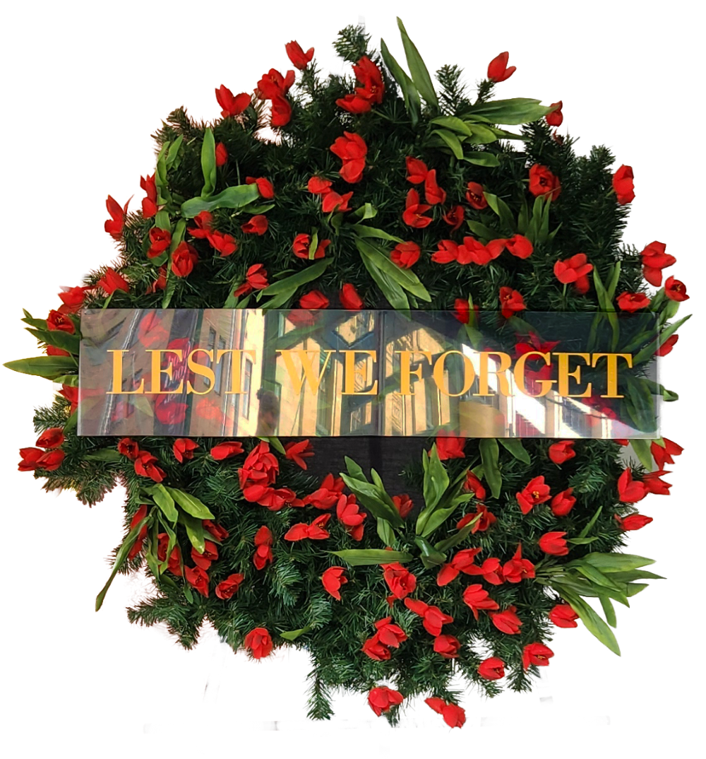Anzac Wreath with Poppies 1.2m